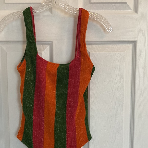 FARM Rio | Shimmering Striped One-Piece Swimsuit - Picture 5 of 12